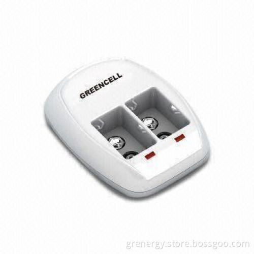 2 Channels 9V Ni-Mh Battery Charger with JP, EURO and US Plugs, Safety Timer